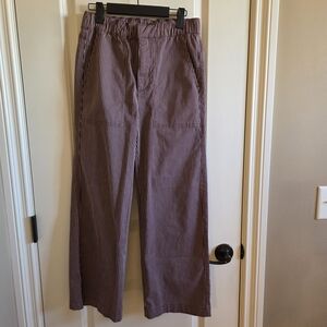 Striped Women's Pants - Brown and White